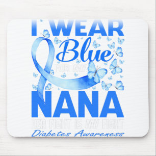 Mousepad Eu Visto Azul Para Minha Consciência Da Diabetes 