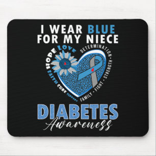 Mousepad Eu Visto Azul Para Minha Consciência Da Diabetes T