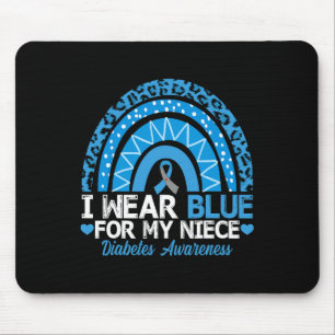 Mousepad Eu Visto Azul Para Minha Consciência Da Diabetes T