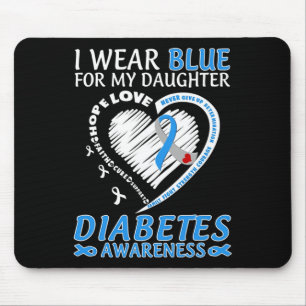 Mousepad Eu Visto Azul Para Minha Filha Diabetes Sensibiliz
