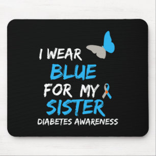 Mousepad Eu Visto Azul Para Minha Irmã Sensibilização Diabe