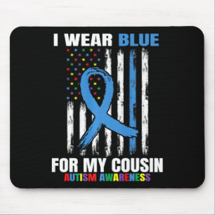 Mousepad Eu Visto Azul Para O Meu Primo Sensibilização Amer