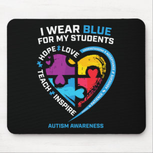 Mousepad Eu Visto Azul Para Os Meus Estudantes Oferece Aos