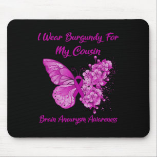 Mousepad Eu Visto Burgundy Para O Meu Cérebro Causado Aneur