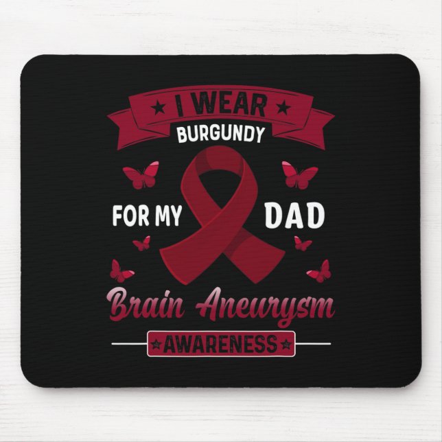 Mousepad Eu Visto Burgundy Para O Meu Pai Awarenismo Do Cér (Frente)