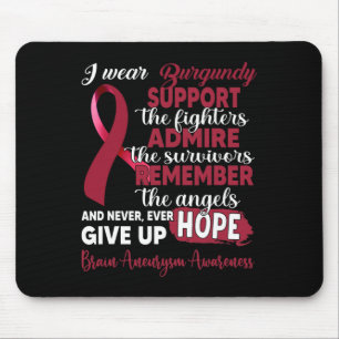 Mousepad Eu Visto Burgundy Support Fighters Brain Aneurysm 