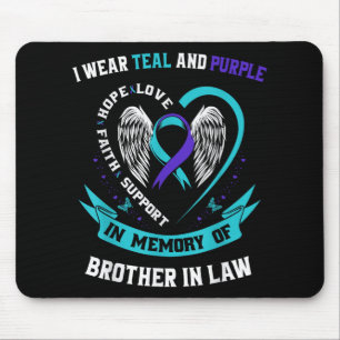 Mousepad Eu Visto Camisa de Consciência do Suicídio Roxo Te