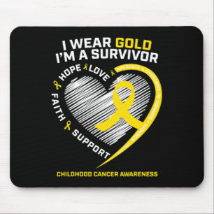 Mousepad Eu Visto Dourado Eu sou um Cancer de infância de c