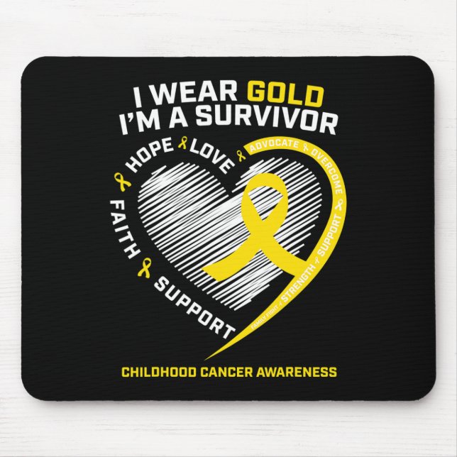 Mousepad Eu Visto Dourado Eu sou um Cancer de infância de c (Frente)