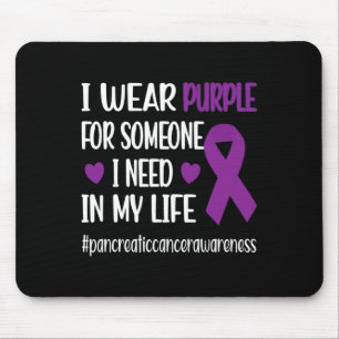 Mousepad Eu Visto Fig do Guerreiro do Câncer de pâncreas de