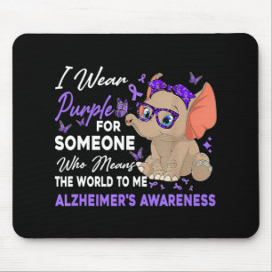 Mousepad Eu Visto Fita de Elefante Roxo Cute Alzheimer
