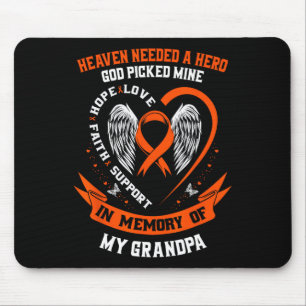 Mousepad Eu Visto Laranja em Memória do meu avô Leucemia Aw