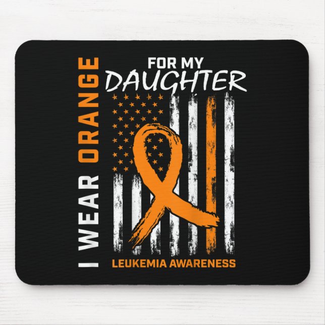 Mousepad Eu Visto Laranja Para A Sensibilização Para A Leuc (Frente)