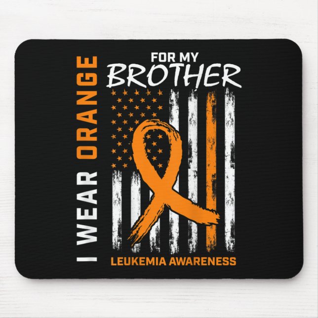 Mousepad Eu Visto Laranja Para O Irmão Leucemia Sensibiliza (Frente)