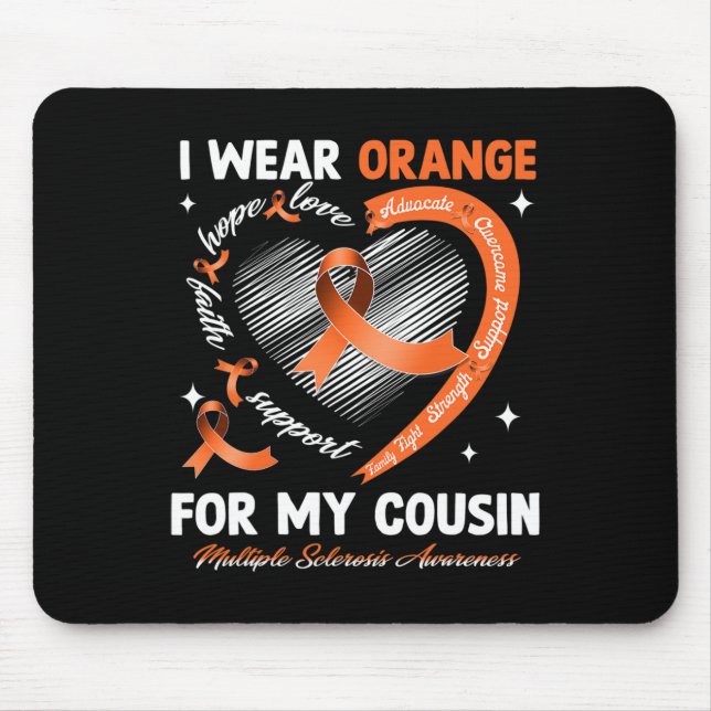 Mousepad Eu Visto Laranja Para O Meu Primo Esclerose Múltip (Frente)