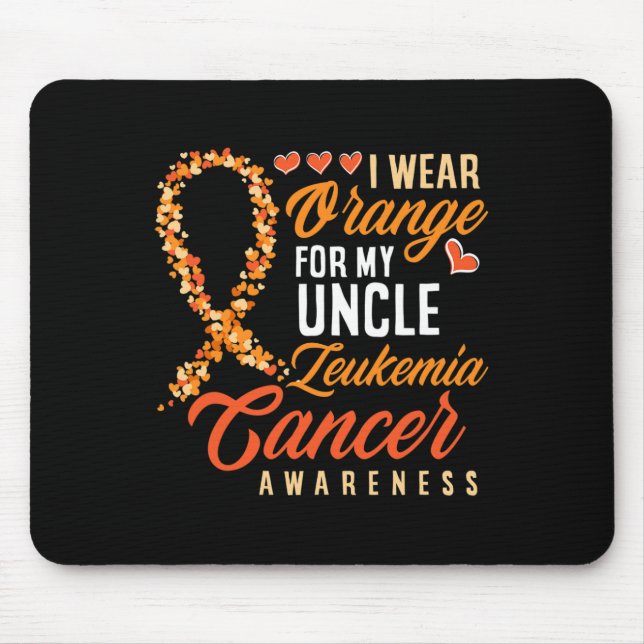Mousepad Eu Visto Laranja Para O Meu Tio Leukemia Cancer Aw (Frente)