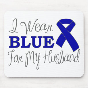 Mousepad Eu visto o azul para meu marido (a fita azul da