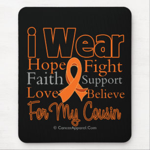 Mousepad Eu visto o primo da colagem da fita - leucemia