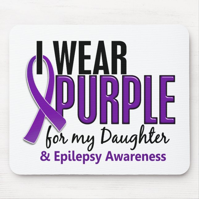 Mousepad Eu visto o roxo para minha epilepsia da filha 10 (Frente)