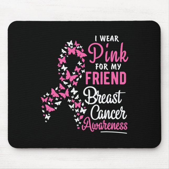 Mousepad Eu Visto Rosa Para A Consciência Do Meu Amigo Canc (Frente)