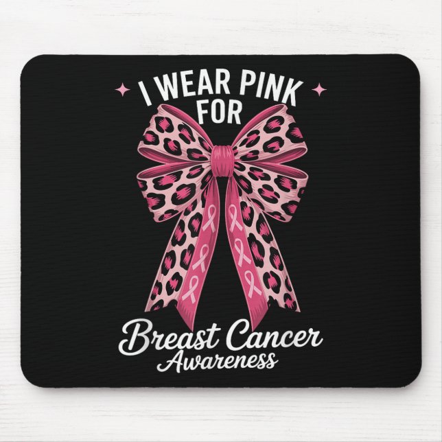 Mousepad Eu Visto Rosa Para Consciência Do Cancer Da Mama _ (Frente)