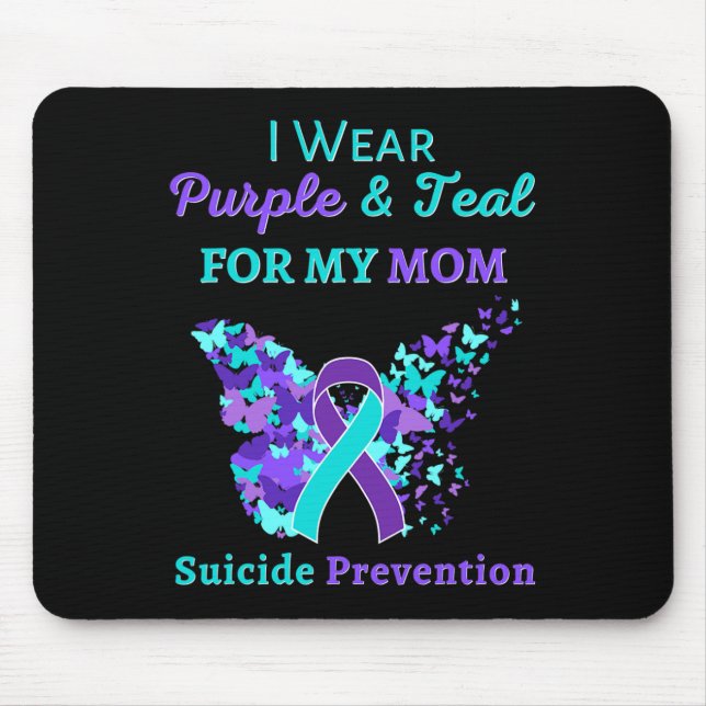 Mousepad Eu Visto Roxo E Teal Pela Minha Mãe, Suicídio Prev (Frente)