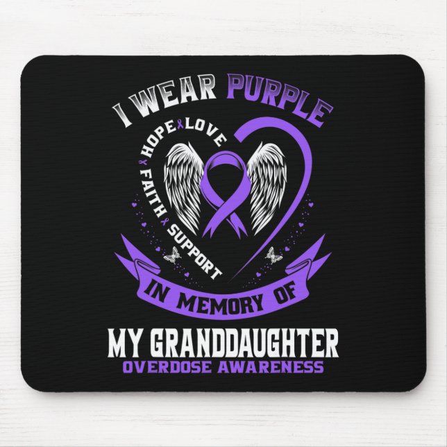 Mousepad Eu Visto Roxo Em Memória Da Sobredosagem Da Avó (Frente)