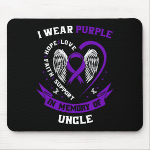 Mousepad Eu Visto Roxo Na Memória Do Tio Câncer de pâncreas