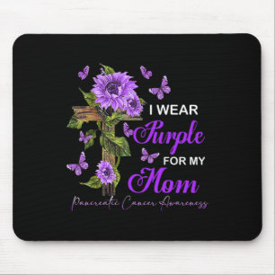 Mousepad Eu visto Roxo para a minha mãe Câncer de pâncreas