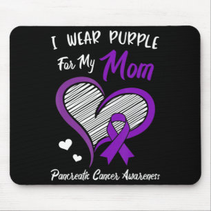 Mousepad Eu visto Roxo para a minha mãe Câncer de pâncreas 
