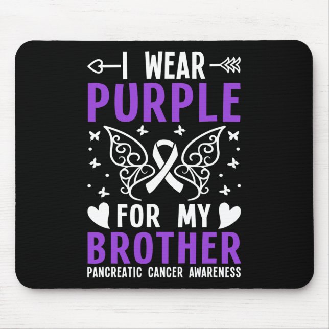 Mousepad Eu Visto Roxo Para Meu Irmão Câncer de pâncreas Aw (Frente)