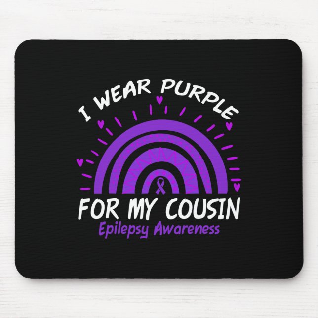 Mousepad Eu Visto Roxo Para Meu Primo Rainbow Epilepsy Awar (Frente)