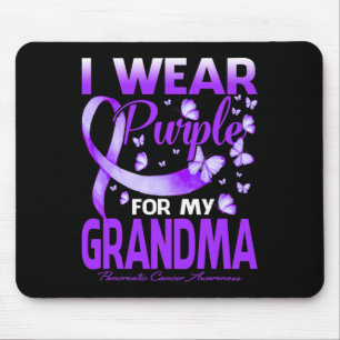 Mousepad Eu Visto Roxo Para Minha Avó Câncer de pâncreas Aw