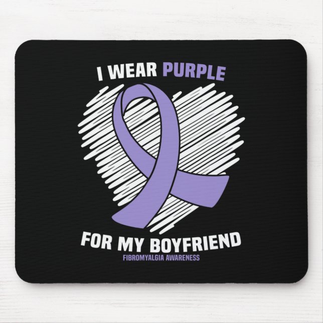 Mousepad Eu Visto Roxo Para Minha Fibromialgia Namorado Awa (Frente)