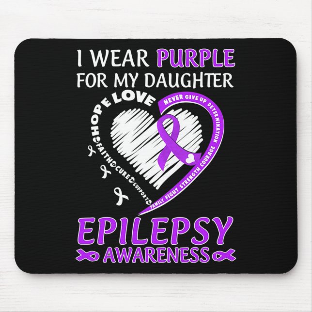 Mousepad Eu Visto Roxo Para Minha Filha Consciência Da Epil (Frente)