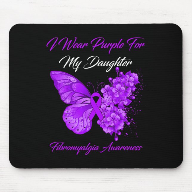 Mousepad Eu Visto Roxo Para Minha Filha Fibromialgia Guerre (Frente)
