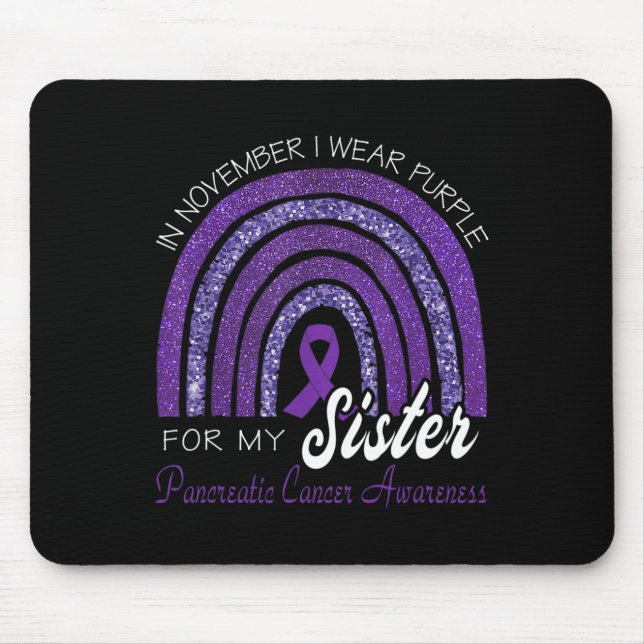 Mousepad Eu Visto Roxo Para Minha Irmã - Câncer de pâncreas (Frente)