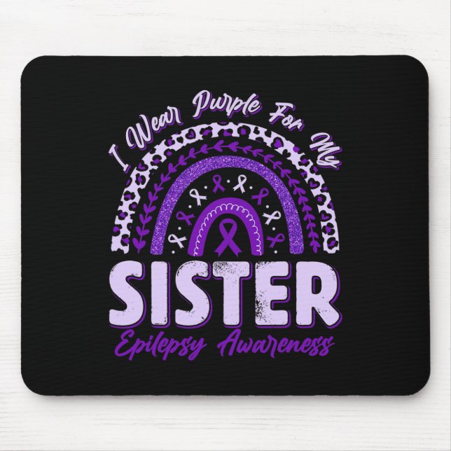 Mousepad Eu Visto Roxo Para Minha Irmã Epilepsia Sensibiliz (Frente)