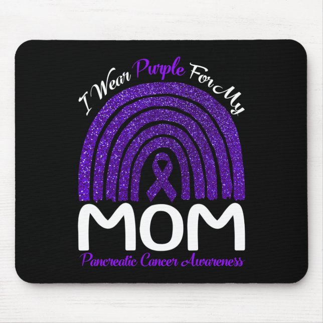 Mousepad Eu Visto Roxo Para Minha Mãe Câncer de pâncreas Ar (Frente)