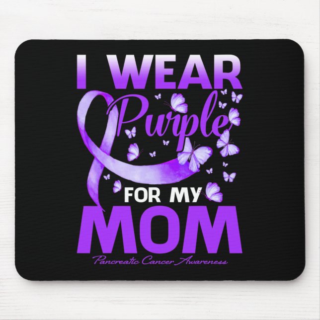 Mousepad Eu Visto Roxo Para Minha Mãe Câncer de pâncreas Aw (Frente)