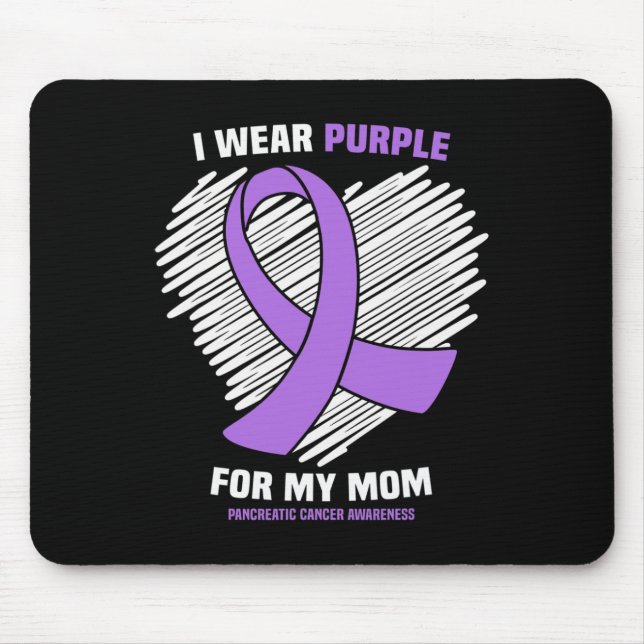 Mousepad Eu Visto Roxo Para Minha Mãe Câncer de pâncreas Aw (Frente)