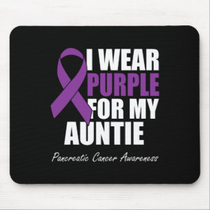 Mousepad Eu Visto Roxo Para Minha Tia Câncer de pâncreas Aw