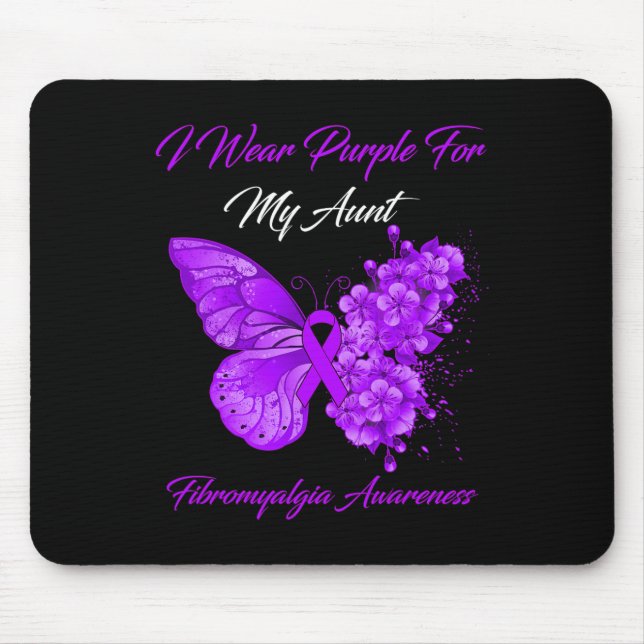 Mousepad Eu Visto Roxo Para Minha Tia Fibromialgia Consciên (Frente)