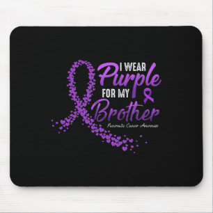 Mousepad Eu Visto Roxo Para O Câncer de pâncreas Irmão Awar