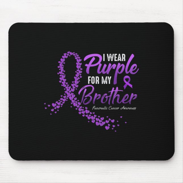 Mousepad Eu Visto Roxo Para O Câncer de pâncreas Irmão Awar (Frente)