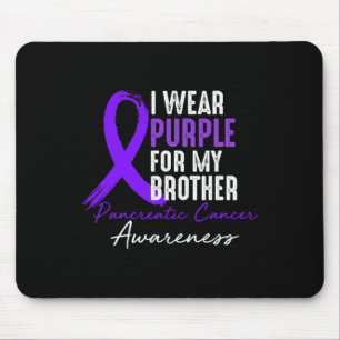 Mousepad Eu Visto Roxo Para O Câncer de pâncreas Irmão Awar