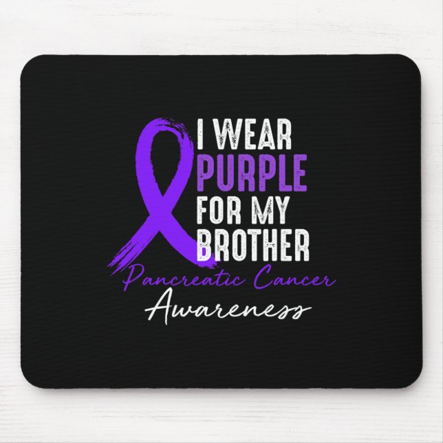 Mousepad Eu Visto Roxo Para O Câncer de pâncreas Irmão Awar (Frente)