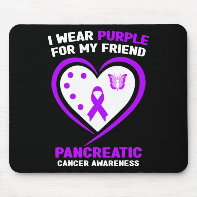 Mousepad Eu Visto Roxo Para O Meu Amigo Câncer de pâncreas  (Frente)