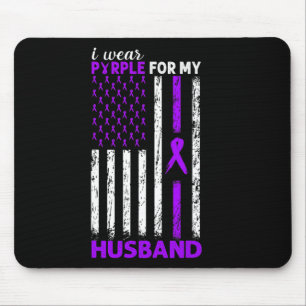 Mousepad Eu Visto Roxo Para O Meu Câncer de pâncreas De Mar