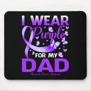 Mousepad Eu Visto Roxo Para O Meu Câncer de pâncreas Pai Aw